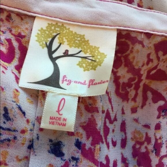 Fig and Flower Womens Semi Sheer Blouse Size Large Sleevless Top - Picture 8 of 10